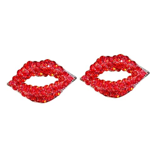 WOFASHPURET 2 Stck. Manschettenknöpfe Mit Sternknöpfen Frauenschmuck Stift in Lippenstiftform Wäscheklammer Rot Legierung Strass von WOFASHPURET