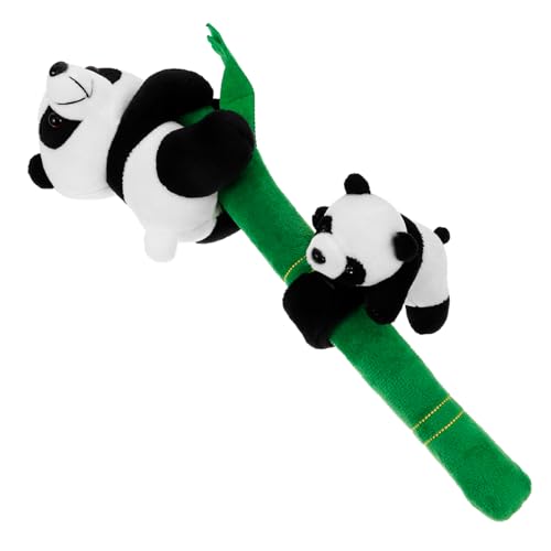 WOFASHPURET 2stücke Panda-form Slap-armband Süße Ausgestopfte Tier-schnapparmbänder Dekorative Armbänder Mit Plüsch-design Bequemes Material Für Langes Tragen Praktischer Ring Für von WOFASHPURET