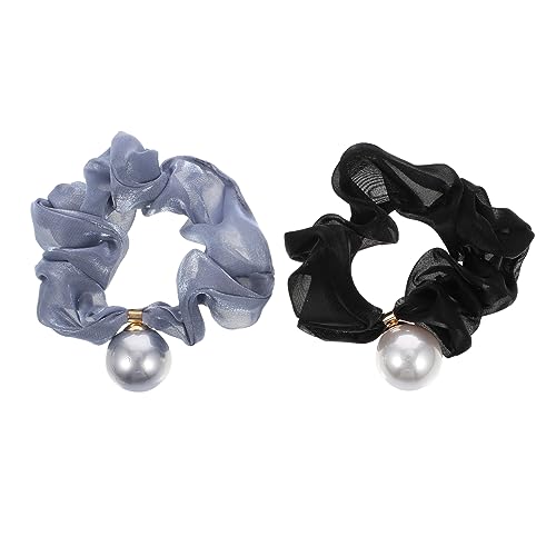 WOFASHPURET 2 Stück Big Pearl Headseil Lockige haare Perlhaarbindungen Mädchenhaarbindungen Haarseile Zubehör haarschmuck Kopfschmuck für Mädchen Maschenhaarringe Imitationsperlen von WOFASHPURET
