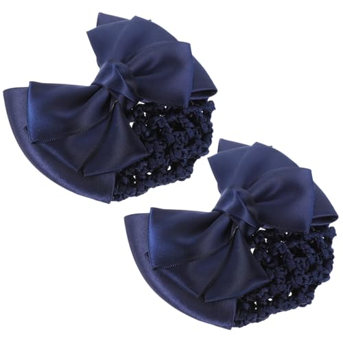 WOFASHPURET 2 Stück Blaues Haarnetz mit Schleifen Dutt haarnetz für Balletttänzerinnen und Professionelle Damen Wie Krankenschwestern und Flugbegleiterinnen Sicherer Sitz für Ansprechende von WOFASHPURET