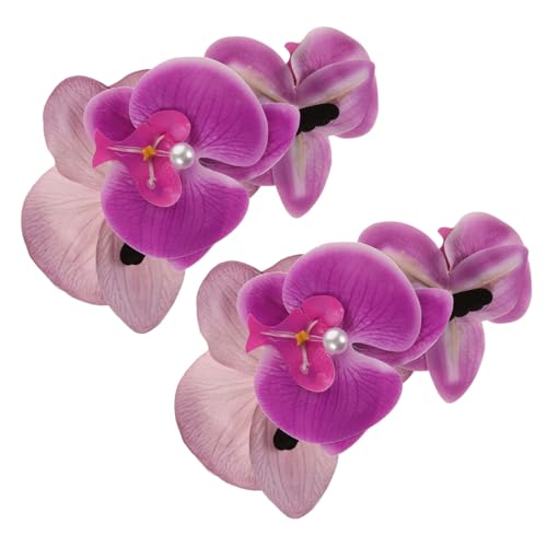 WOFASHPURET 2 Stück Blumen Haarklammern für Damen Rutschfeste Haarklammern mit Phalaenopsis Design Dekorative Haarspangen für Dünnes und Dickes Haar für Strand Party und Hochzeit von WOFASHPURET