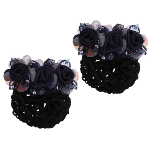 WOFASHPURET 2 Stück Blumige Haarnetz Clips Damen Haarklammern mit Netzstruktur Elegante Haarnetz Haarklammern für Alltag und Festliche Anlässe Leichtes Stilvolles Haar accessoire von WOFASHPURET