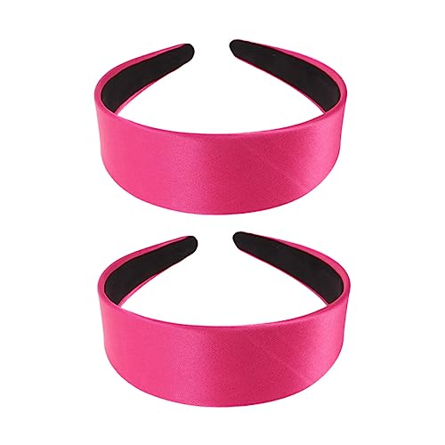 WOFASHPURET 2 Stück Breites Satin Haarband Damen Rutschfest Einfarbiges Stirnband Eleganter Kopfschmuck Für Partys Yoga Sport Und Freizeit von WOFASHPURET