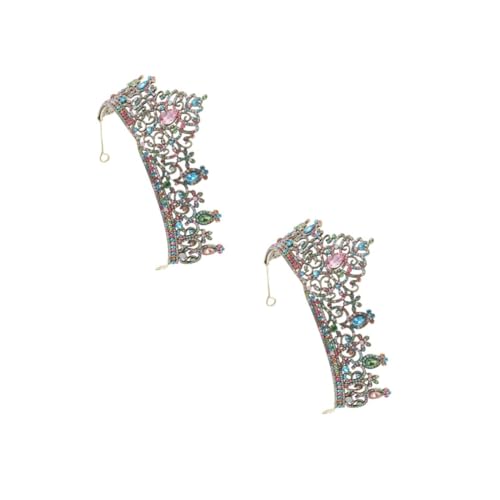 WOFASHPURET 2 Stück Bridal Tiara mit Funkelnden Kristallen Stilvolles Braut-haarband Königliche Party Krone für Frauen Vielseitiger Haarschmuck für Hochzeit Festzug und Schönheitswettbewerb von WOFASHPURET