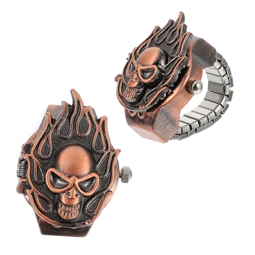 WOFASHPURET 2 Stück Elektronische Ringuhr Verstellbare Fingeruhr Uhren Für Herren Aufklappbare Fingeruhr Retro Fingeruhr Vintage Fingeruhr Fingerring Flip Fingeruhr Ring von WOFASHPURET