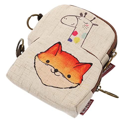 WOFASHPURET 2 Stück Geldbörse kreditkartenhalter Credit Card Holder Portemonnaie kosemtiktasche geldborse Münze Beuteltasche Schlüsselanhänger süß schlank Geldbeutel Brieftasche klein Leinen- von WOFASHPURET