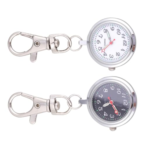 WOFASHPURET 2stücke Taschenuhr Für Pflegekräfte Quarzuhr Mit Großem Ziffernblatt Schlüsselanhänger-Design Für Männer Und Frauen Praktische Und Stilvolle Uhr Für Krankenschwestern Und von WOFASHPURET