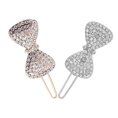 WOFASHPURET 2stücke Teilige Haarspangen Mit Kristallschleife Haarnadeln Aus Zinklegierung Mit Strasssteinen Kleine Haarschleifen Für Damen Stabiler Vielseitig Einsetzbar Für Freizeit Und von WOFASHPURET