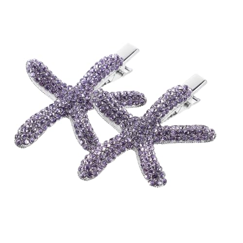 WOFASHPURET 2 Stück Haarspangen aus Leichtem Zinklegierung mit Strasssteinen Funkelnde Haarklammern für Damen Maritimer Haarschmuck für Strand Hochzeit und Party von WOFASHPURET