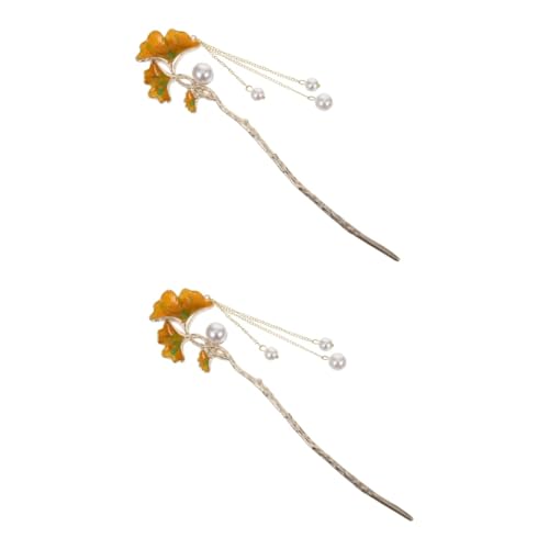 WOFASHPURET 2 Stück Haarstäbchen Für Brötchen Form Jade-haarnadel Im Antiken Stil Mädchen Haarnadeln Haarstock Haarzubehör Für Frauen Seide China Hochzeit Haarschmuck Legierung von WOFASHPURET