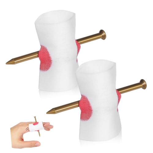 WOFASHPURET 2 Stück Halloween Streich Requisiten Fake Nagel Durch Finger Gruselige Streichspielzeuge für Unheimliche Streiche und Partyspaß von WOFASHPURET