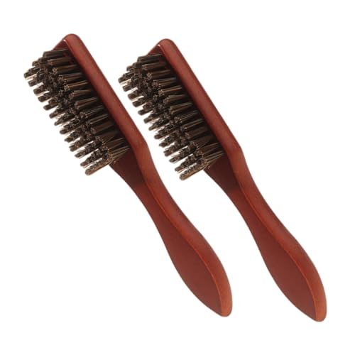 WOFASHPURET 2 Stück Holz Bartbürste für Männer Haarbürste zur Sanften Entwirrung und Bartpflege für Unterwegs Bartlängen Effektive und Styling Funktion von WOFASHPURET