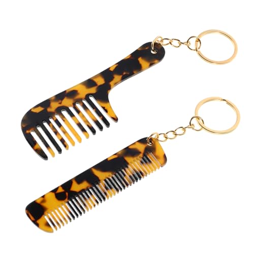WOFASHPURET 2stücke Mini-kamm Mit Breiten Zähnen Schlüsselanhänger Mini-acetat-kamm Reisetasche Haarkamm Kleiner Mit Breiten Zähnen Tragbarer Für Frauen von WOFASHPURET