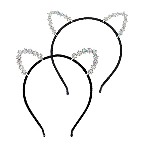 WOFASHPURET 2 Stück Katzenohren Haarreif Verstellbar und Leicht für Cosplay und Partys mit Bunten Designs für Damen von WOFASHPURET