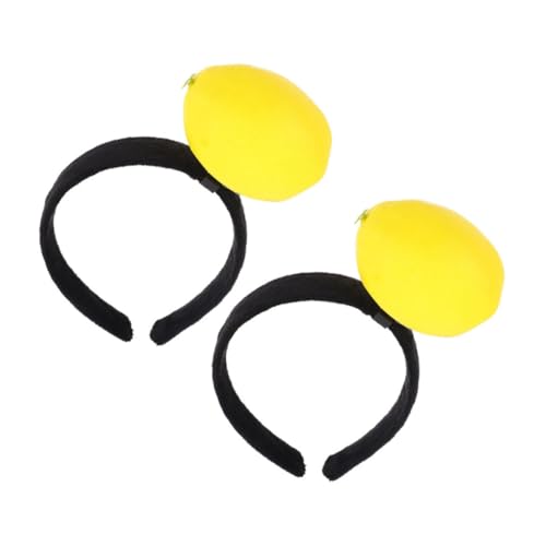 WOFASHPURET 2 Stück Lustiges Stirnband Lustige Kostüm Kopfbedeckung Lustige Zitronen Kopfbedeckung Zitronen Stirnband Zum Verkleiden Frucht Haarreifen Zitronen Neuheit Kopfbedeckung von WOFASHPURET