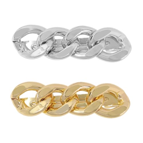 WOFASHPURET 2 Stück Metal Chain Hair Clip Fashion Haarklammern für Bangs Langlebige Fester Griff für Party Büro Hochzeit und Alltag Modisches Haarzubehör für Damen Zufällige Zufällige Farbe von WOFASHPURET