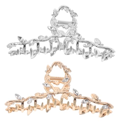WOFASHPURET 2 Stück Metall Haarspangen Design und Strassbesatz Rutschfeste Haarklammern für Dickes Haar Glänzende Legierung Französischer Stil Stilvoller Haarschmuck für Frauen und Mädchen von WOFASHPURET