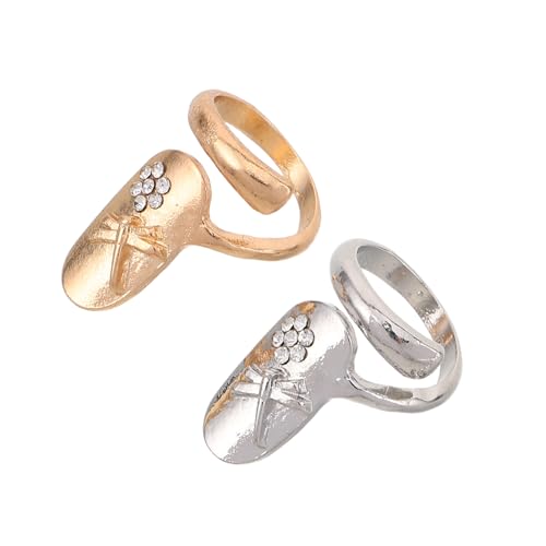 WOFASHPURET 2stücke Nagelringe Für Frauen Fingernagel Schmuck Nail Art Strass Nagel Spitze Ringe Frauen Nagel Dekorationen von WOFASHPURET