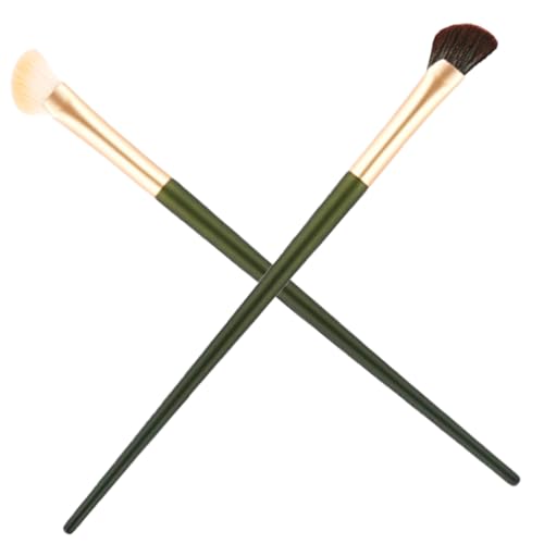 WOFASHPURET 2 Stück Nasenkontur Pinsel Für Frauen Nasen Make up Werkzeuge Doppelseitig Mit Grünem Holzgriff Für Anfänger Und Profis Für Präzise Konturierung Und Einfache Anwendung von WOFASHPURET