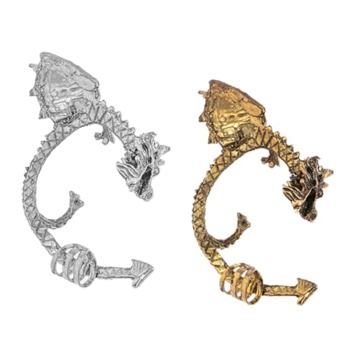 WOFASHPURET Eleganter Ohrknochenclip Für Damen 2 Stück Retro-ohrring in Drachenform Luxuriöse Ohrschnalle Bequemer Nicht Durchdringender Schmuck WOFASHPURET Eleganter Ohrknochenclip Für Damen 2 Stück Retro-ohrring in Drachenform Luxuriöse Ohrschnalle Bequemer Nicht Durchdringender Schmuck von WOFASHPURET