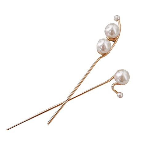 WOFASHPURET 2 Stück Perlen Haarstäbchen für Damen Haarnadeln für Hochzeiten Abendpartys und Besondere Anlässe Vielseitig Einsetzbar und Haarschonend von WOFASHPURET