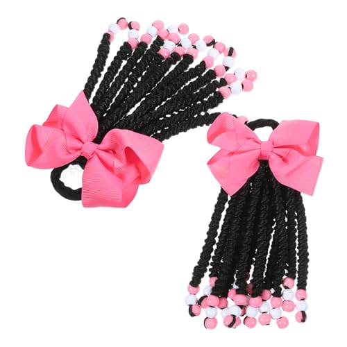 WOFASHPURET 2 Stück Pferdeschwanz Zöpfe Für Pferdeschwanz Haarverlängerung Kunstpferdeschwanz Für Mädchen Geflochtene Haarverlängerungen Perlen von WOFASHPURET