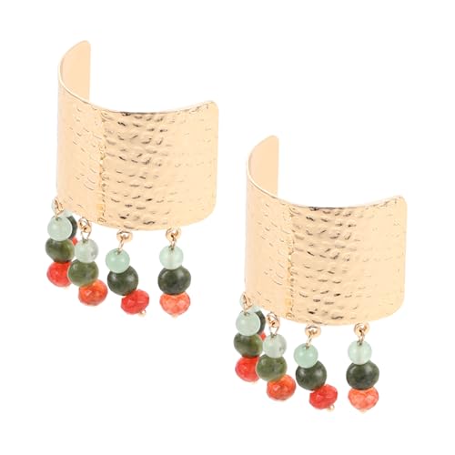 WOFASHPURET 2 Stück Ponytail Cuff Haarclip mit Vintage Glasperlen Quaste Chinesisch Inspirierter Boho Haarschmuck für Frauen Mädchen Vielseitig für Alltag Party und Reise von WOFASHPURET