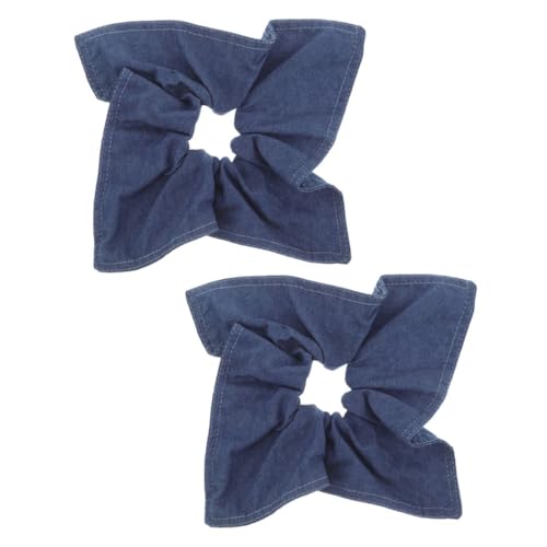 WOFASHPURET 2 Stück Quadratischer Schal Haarseil Haarschmuck Für Mädchen Stirnband Haargummis Denim Haarschleife Jeans Haargummi Jeans Haarbänder Elastischer Haarschmuck Großes von WOFASHPURET