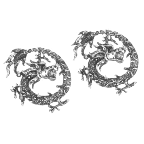 WOFASHPURET 2stücke Chinesische Drachenbrosche Für Männer Vintage Design Robuster Anstecker Für Kleidung Stilvolles Accessoire Für Jacken Hüte Und Anzüge Dekorative Brosche Für von WOFASHPURET
