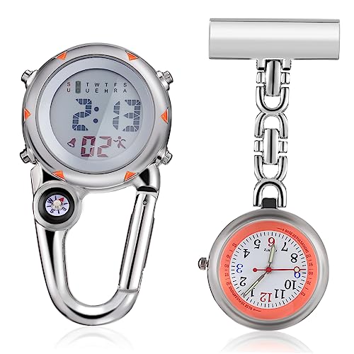 WOFASHPURET 2stücke Clip Pflegeuhr wasserdichte Digitale Taschenuhr Mit Karabiner Für Und Outdoor-aktivitäten Modischer Fob-Uhr Und Stilvollem Design von WOFASHPURET