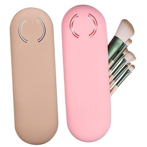 WOFASHPURET 2 Stück Silikon Make Up Pinsel Aufbewahrungstaschen Kosmetik Organizer für Reisen Atmungsaktiv Große Kapazität Schützend von WOFASHPURET