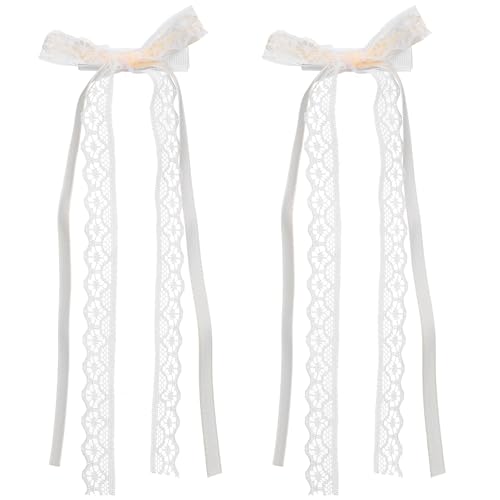 WOFASHPURET 2stücke Lace Haarschleifen Elegante Spitzen-haarclips Für Mädchen Und Frauen Vielseitige Haarschmuck Für Ponytail Hochzeiten Partys Und Besondere Anlässe Langlebig Und Modisch von WOFASHPURET