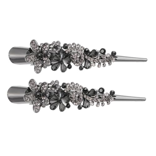 WOFASHPURET 2stücke Metall-blumen-haarspangen Mit Strasssteinen Vintage-design Entenschnabel-clips Haarschmuck Für Mädchen Und Frauen Haarstyling-accessoires von WOFASHPURET