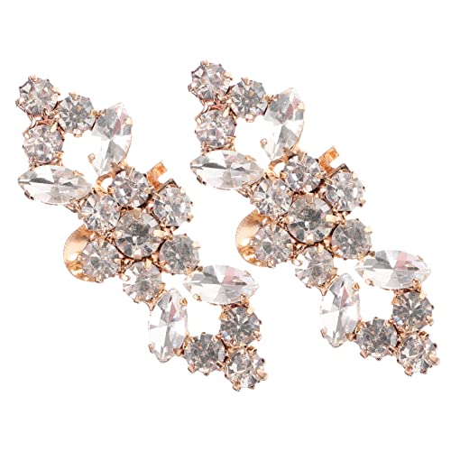 WOFASHPURET 2 Stück Strass Schuhclips Teiliges Schuhschmuck mit Funkelnden Kristallen für Damen Hochzeit Bankett Party Eleganter Schuhschmuck Passend für High Heels Sandalen Stiefel von WOFASHPURET