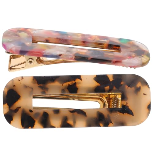 WOFASHPURET 2 Stück Teiliges Bunte Acryl Haarspangen für Mädchen Stabile Einfache Haarklammern aus Azetat Geeignet für Dickes und Dünnes Haar Haarschmuck Accessoires für Alltag und Festtage von WOFASHPURET
