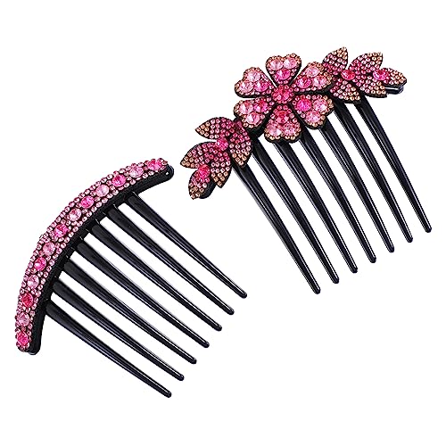 WOFASHPURET 2 Stück Teiliges Haarschmuck Damen mit Funkelndem Strass Blumen Haarnadel Haargabel Haarkamm Eleganter Haar Accessoire für Festliche Frisuren Sicherer und Hautfreundliches von WOFASHPURET