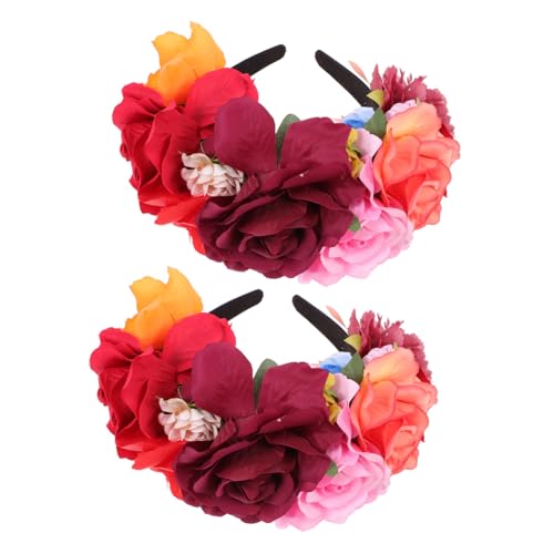 WOFASHPURET 2 Stück Teiliges Rosenhaarband mit Farbigen Künstlichen Blüten Einzigartiges Stirnband für Frauen Party accessoire und Foto requisite Geeignet für Hochzeiten Festivals und WOFASHPURET 2 Stück Teiliges Rosenhaarband mit Farbigen Künstlichen Blüten Einzigartiges Stirnband für Frauen Party accessoire und Foto requisite Geeignet für Hochzeiten Festivals und von WOFASHPURET