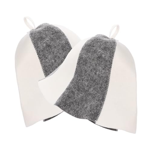 WOFASHPURET 2 Stück Teiliges Sauna Hut aus Weichem Filz Atmungsaktiv und Langlebig mit Praktischem Aufhänger Geeignet für Sauna Dampfbad und Wellness Komfortabel für Damen und Mädchen von WOFASHPURET