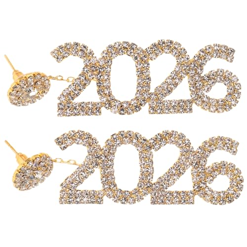 WOFASHPURET 2stücke Glitzernde Ohrringe Funkelnde Rhinestone Ohrhänger Für Frauen Stilvolle Party-accessoires Für Neujahrsfeiern Trendige Dangle Ohrringe von WOFASHPURET