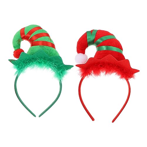 WOFASHPURET 2 Stück Teiliges Weihnachtsstirnband mit Glöckchen Kreative Xmas Hut Kopfbedeckung Dekorativer Haarreif für Weihnachtsfeier Robustes Material Festliche Erzeugend von WOFASHPURET