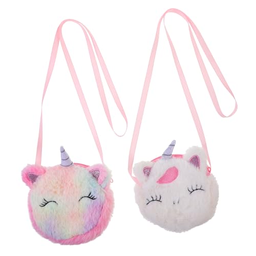WOFASHPURET 2 Stück Umhängetasche Münzbrieftasche für Cartoon-Plüsch-Geldbörse kreuzen Schulter Cartoon Kleiner Beutel Damen Kleinigkeiten Tasche Lippenstift Tasche Kleine Tasche Geldbeutel von WOFASHPURET