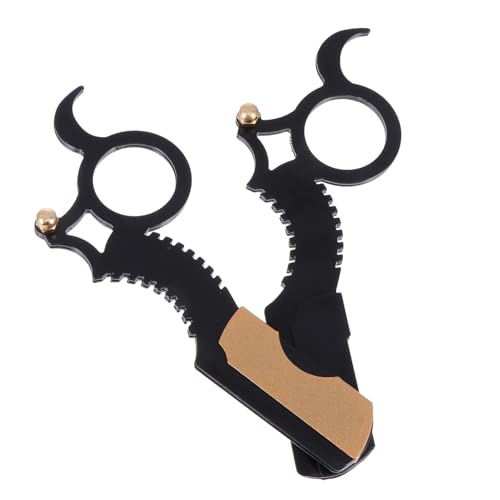 WOFASHPURET 2 Stück Vintage Bart rasiermesser Manuelle Edelstahl Rasierer mit Rutschfestem Griff Kompakt Leicht Sicher für Herren Bart Schnurrbartpflege Praktisches Retro design von WOFASHPURET