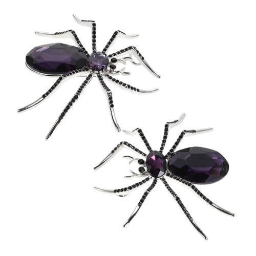 WOFASHPURET 2stücke Teiliges Bling-spinnen-brosche Aus Glitzer-rhinestone Vintage-insekten-anstecker Als Kleidungsschmuck Für Anzüge Hüte Taschen Und Röcke Langlebig Und Stilvoll von WOFASHPURET