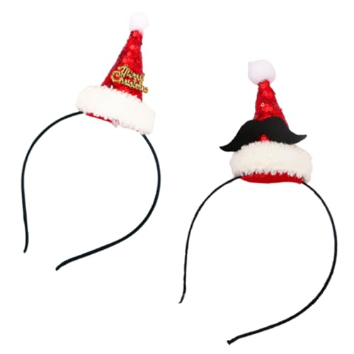 WOFASHPURET 2 Stück Weihnachtliches Haar Accessoires Pailletten Mützen Stirnband Leichte Kopfbedeckung Partyfest für Make Up Waschgesicht und Festliche Anlässe von WOFASHPURET