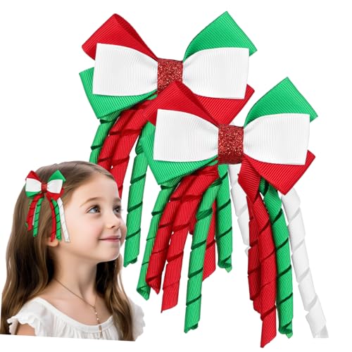 WOFASHPURET 2 Stück Weihnachts Haarschleifen für Damen Festliche Haarclips für Feiertage für Familienfotos und Partys Vielseitig Tragbar mit Sicheren Alligatorclips Weihnachts Haarschmuck von WOFASHPURET