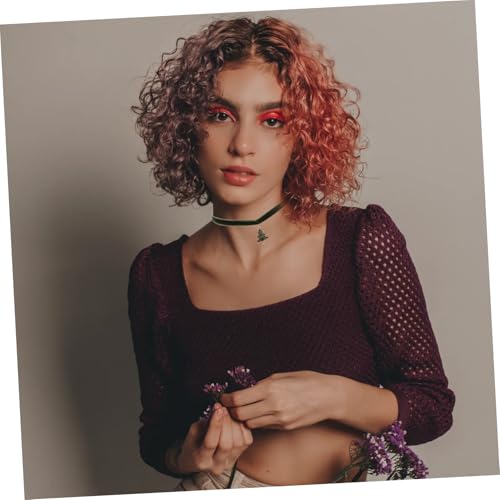 WOFASHPURET 2 Stück Weihnachtskette Teiliges mit Glocken und Grünem Weihnachtsbaum Anhänger Filzbesetztes Ornament Halskette Festlicher Schmuck für Damen und Herren Leicht zu Tragen und von WOFASHPURET