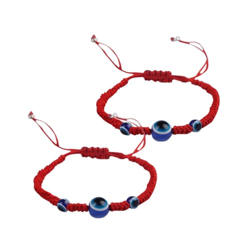 WOFASHPURET 2 Stücke Armband Aus Roten Schnüren Armschlinge Handgewebte Armbänder Beziehungsarmbänder Gewebtes Seilarmband Handgefertigtes Glücksarmband Rotes Seil Geflochtenes Armband von WOFASHPURET