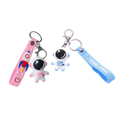 WOFASHPURET 2 Stück Cartoon-Astronauten-schlüsselanhänger Für Taschen Aus Robustem Material Und Poliertem Design Ideal Als Dekoration von WOFASHPURET