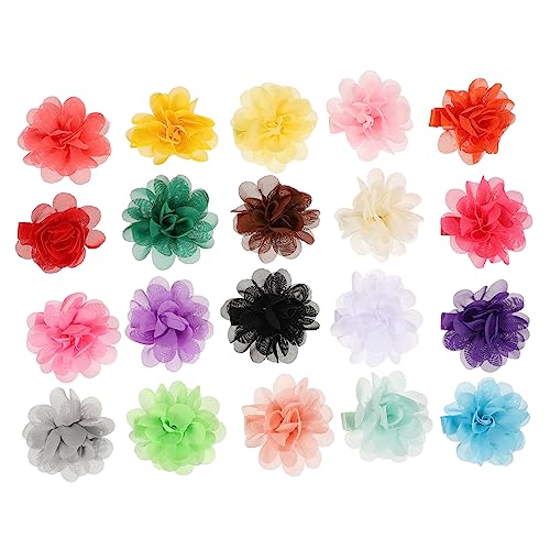 WOFASHPURET 20 Stück Haarklammern mit Kunstblumen Bunte Haarspangen für Mädchen für Feste Partys und Verkleidungen Bequem und Sicher zu Tragen von WOFASHPURET