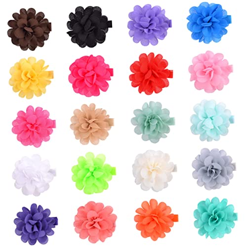 WOFASHPURET 20stücke Blumen Haarspangen Für Mädchen Bunte Weiche Haaraccessoires Für Kleinkinder Für Freizeit Und Besondere Anlässe von WOFASHPURET
